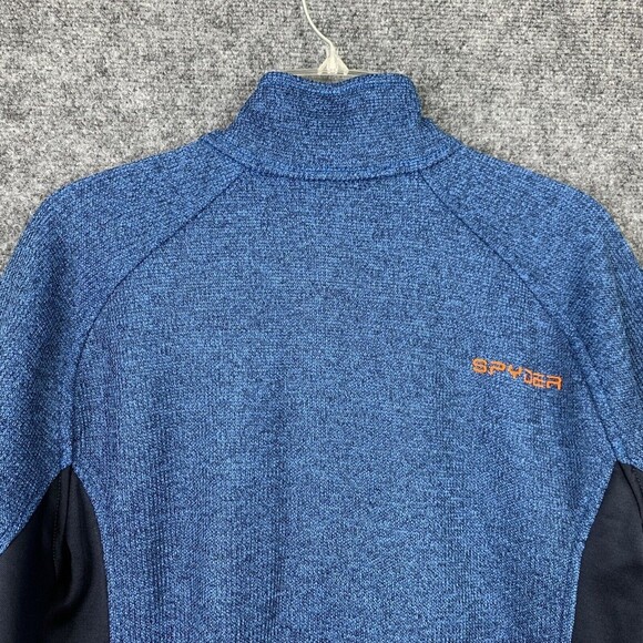 Spider Heavy Knit Athletic Top Men M 1/2 Zip Long Sleeve Stretch Sides - Picture 11 of 15